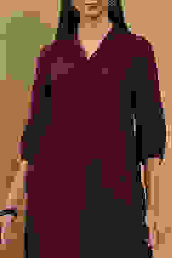 Purple Solid Straight Kurta image number 1