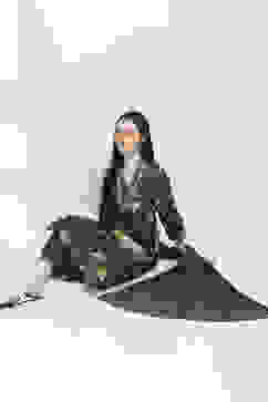 Navy Blue Cotton Floral Printed Straight Suit Set image number 0