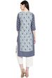 Indigo Rayon Straight Kurta image number 4