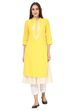 Yellow Flared Cotton Kurta image number 0