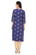 Blue Straight Cambric Cotton Kurta image number 5