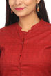 Rust Straight Cotton Linen Kurta image number 1