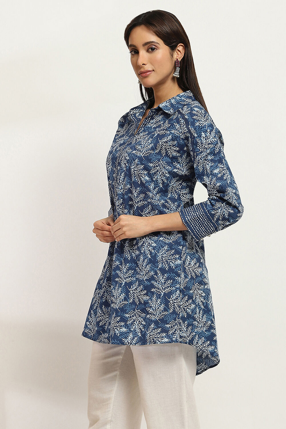 Indigo Cotton Straight Kurti image number 2