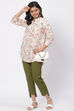 Olive Green Solid Slim Pants image number 5