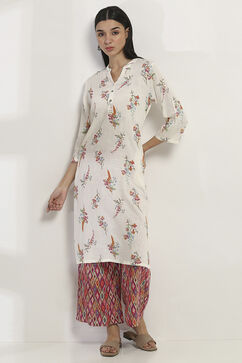 White Viscose Rayon Straight SET image number 0