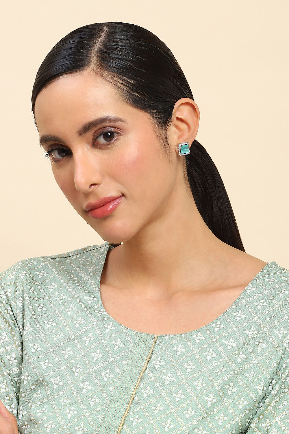 Mint Green Alloy Studs image number 3