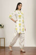 Yellow Cotton Blend Cotton Flex Kurta Pants Set image number 5