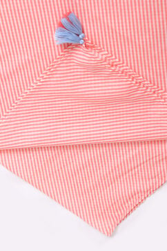 Orange Cotton Straight Suit Set image number 5