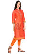 Pink Straight Polyester Kurta image number 3