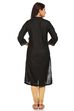Black Straight Viscose Kurta image number 3