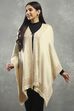 Off White Polyester Yarndyed Cape  image number 0