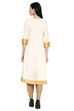 Off White Kalidar Cotton Kurta image number 4