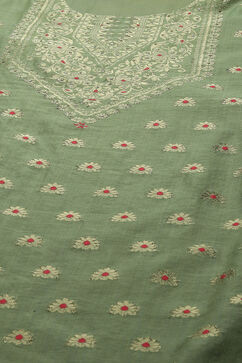 Green Polyester Straight Yarndyed Kurta Palazzo Suit Set image number 1