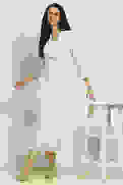 White Printed Flared Kurta image number 0