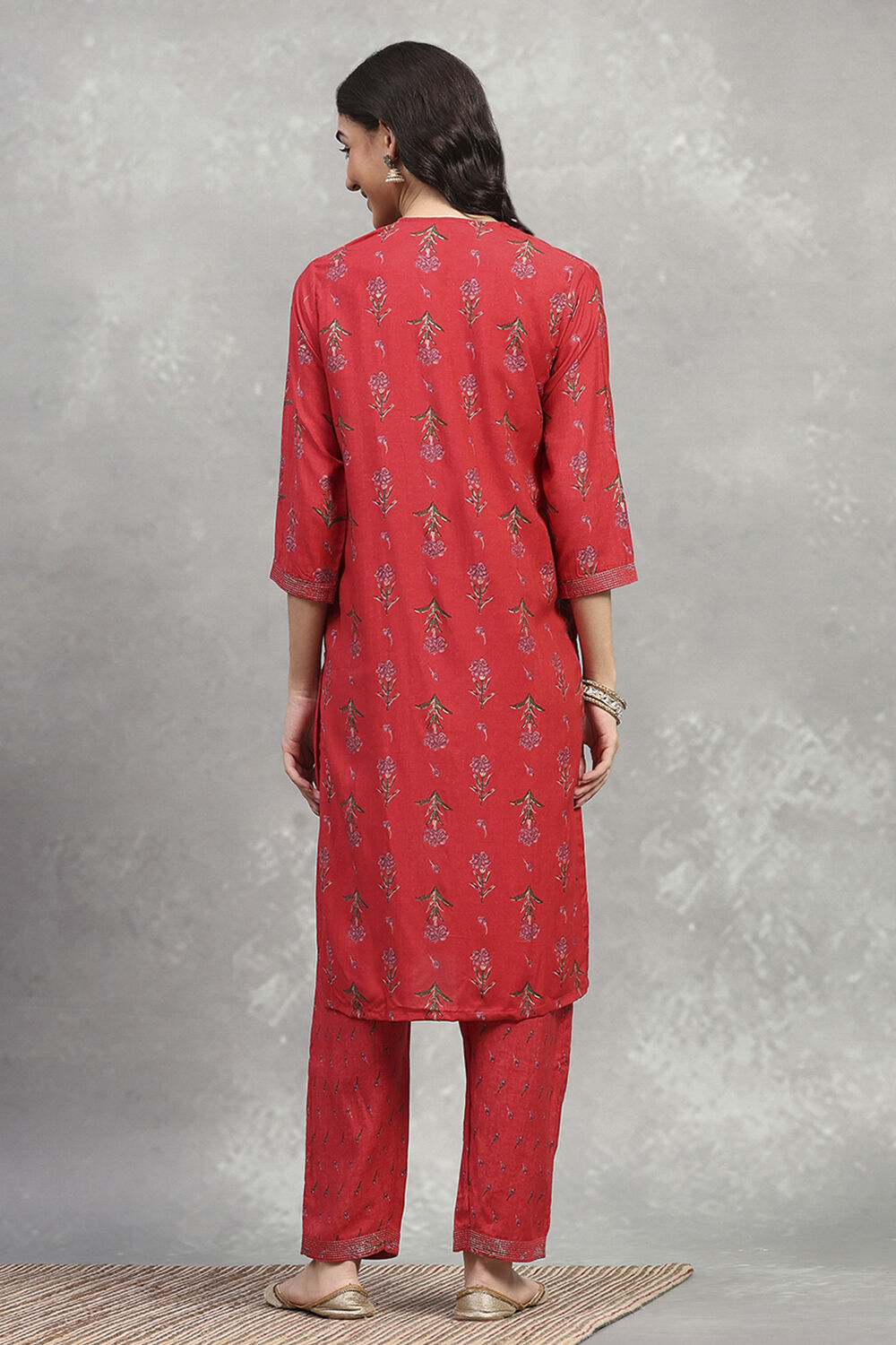 Indigo Viscose Straight Set image number 4