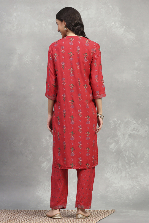 Indigo Viscose Straight Set image number 4