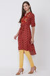 Rust Viscose A Line Kurta image number 3