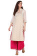 Ivory Straight Polyester Kurta image number 0