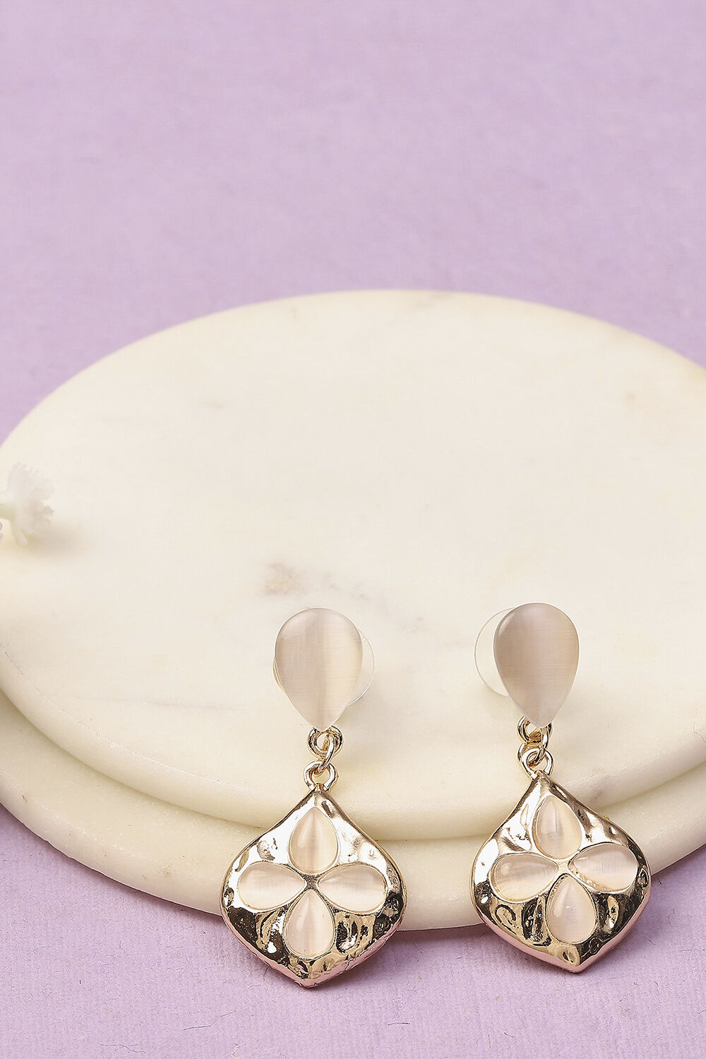 Gold Oxidised Alloy Earrings image number 0