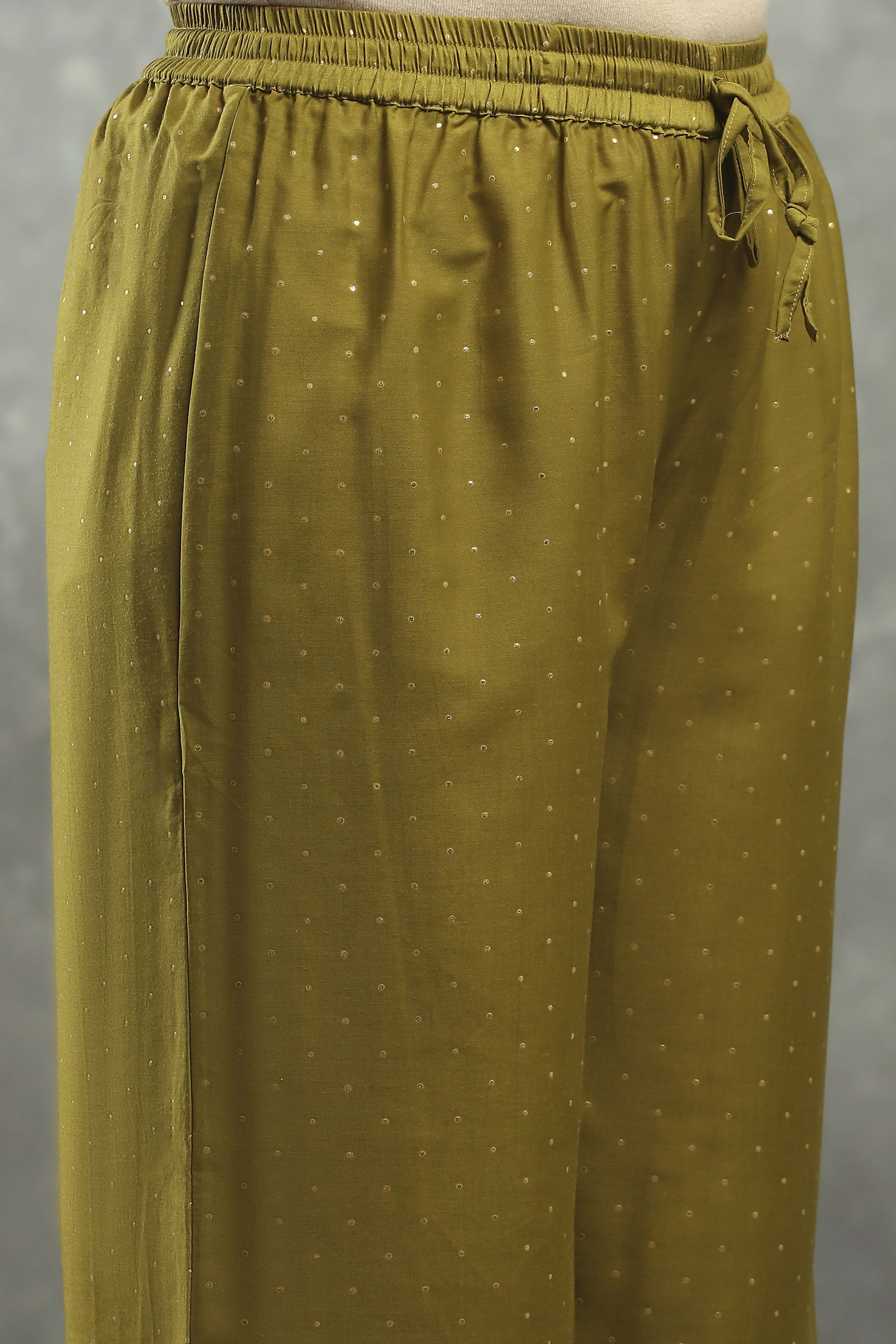Green Polyester Straight Kurta Pants Set image number 2