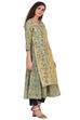 Beige Flared Polyester Kurta image number 3