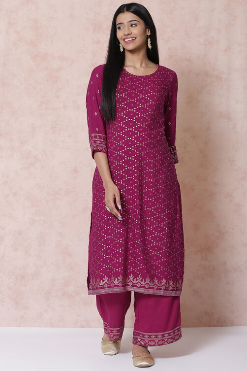 Wine LIVA Palazzo Pants image number 4