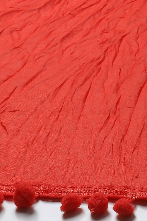 Tomato Red Cotton Stole image number 1