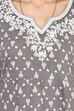 Grey Kalidar Cotton Kurta image number 4