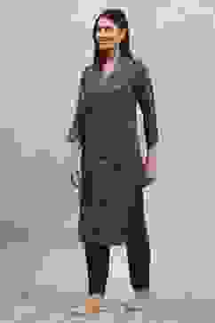 Green Viscose Blend Printed Straight Kurta Pants Set image number 3