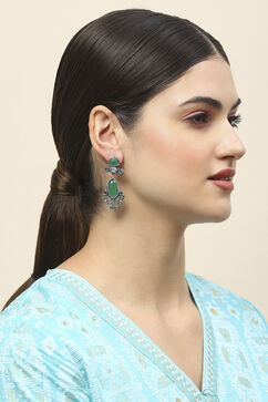 Apple Green Oxidised Alloy Earrings image number 3