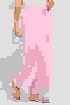 Pink Solid Straight Palazzos image number 3