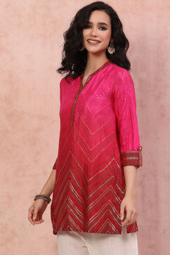 Pink LIVA Straight Short Kurti image number 2