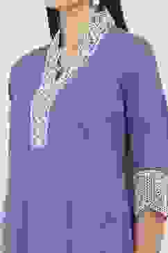 Blue Cotton Straight Kurtas image number 1