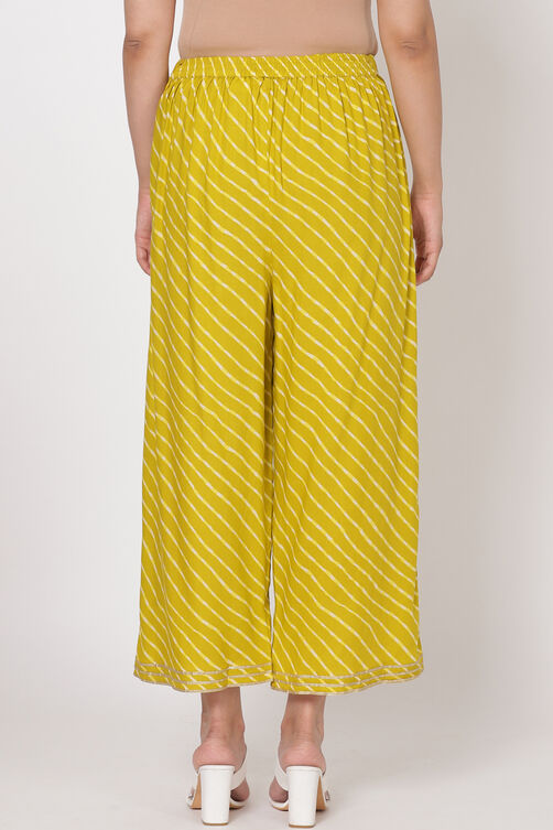 Lime Green Viscose Rayon Palazzo image number 5