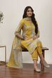 Yellow Cotton Straight Suit Sets
