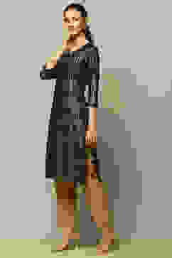 Black Rayon Printed Straight Kurta image number 2