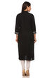 Black Straight Cotton Kurta image number 3