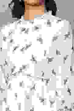 White Cotton Printed Tiered Dress image number 1