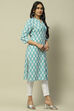 Sea Blue Rayon Staight Kurta image number 4