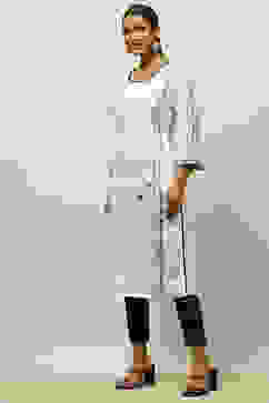 White Polyester Printed Straight Kurta image number 2