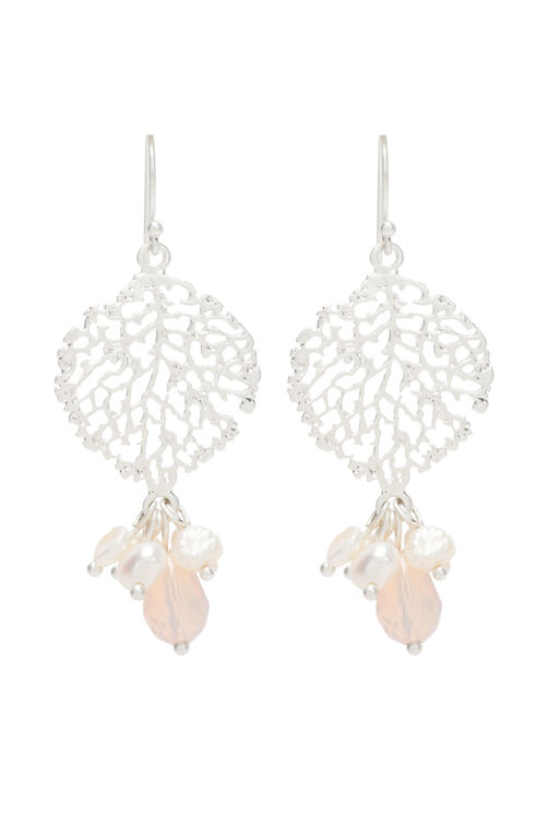Peach Metal Brass Drop Earrings image number 1