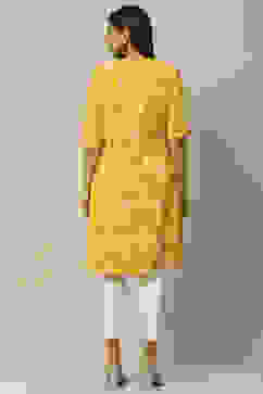 Yellow Rayon Staight Kurta image number 3