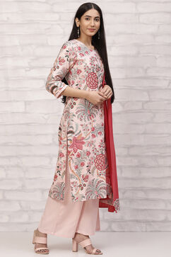 Pink LIVA Straight Suit Set image number 6