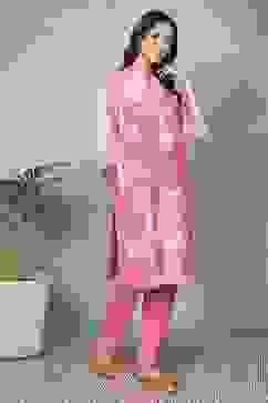 Pink Cotton Straight Kurtas image number 4