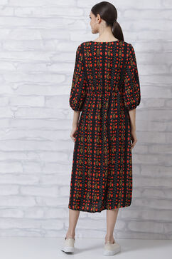 Black LIVA Straight Dress image number 4