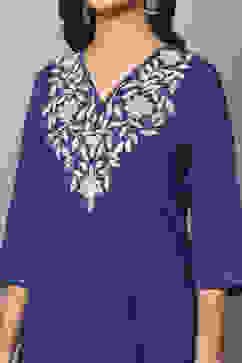 Blue Cotton Straight Suit Sets image number 1