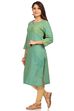 Mint Green Straight Poly Cotton Kurta image number 2