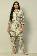 Off-White Viscose Blend Printed Co-ord Set image number 6