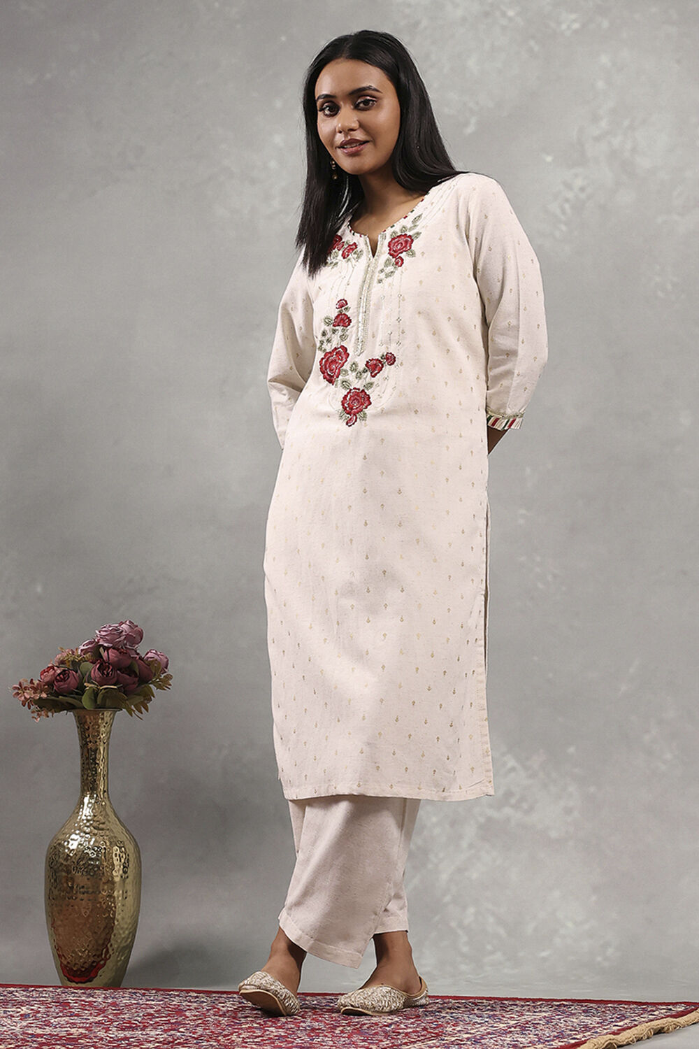 Natural Viscose Rayon Printed Straight Kurta image number 0