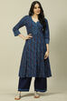 Indigo LIVA Woven Straight Kurta Suit Set image number 6